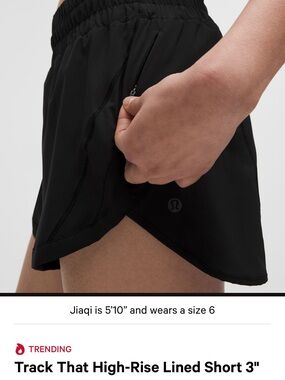lululemon athletica Black High-Rise Running Shorts with Zip Pocket